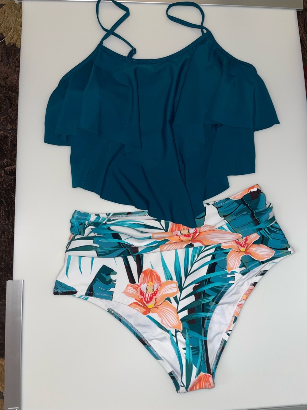 NWT Size XL Plus Size Floral Tankini Two-Piece
